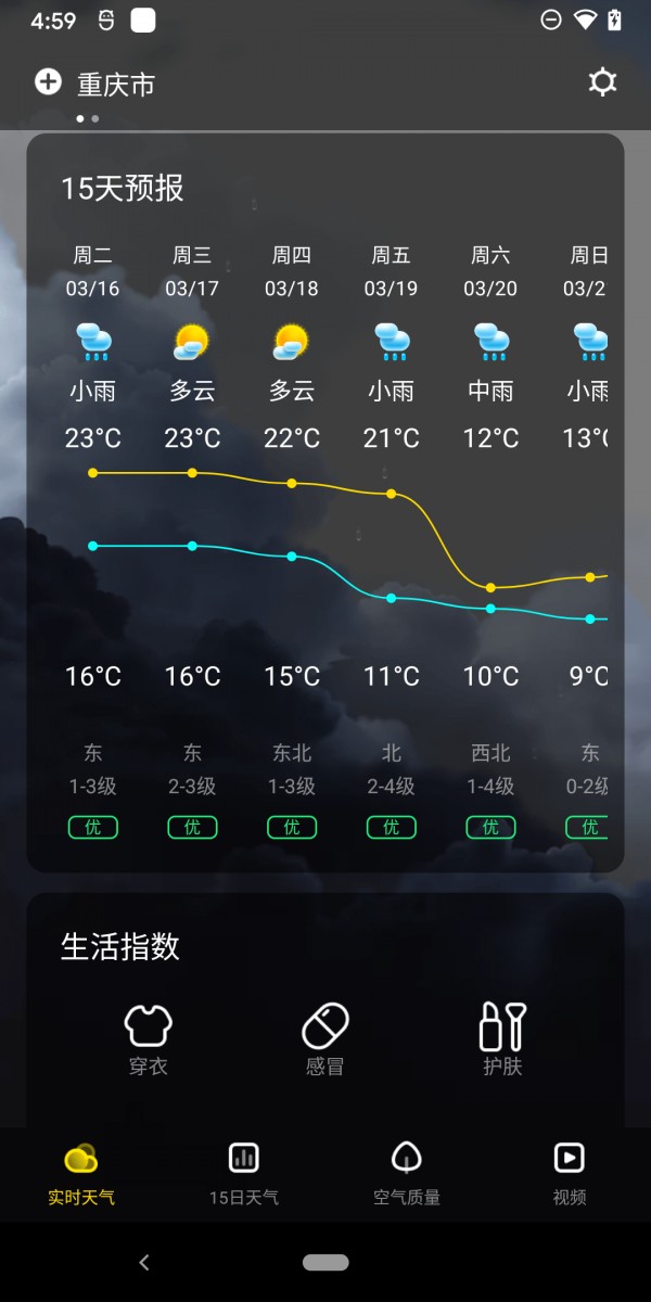 手心天气最新版下载48小时预报截图(2)